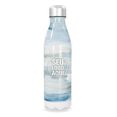 Garrafa Inox Azul Com Estampa Artística personalizado