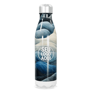 Garrafa Inox Estampa Ondas Azul E Branco personalizado