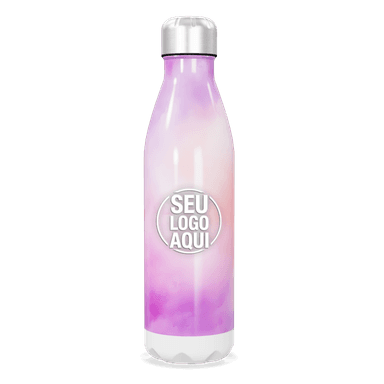 Garrafa Inox Degradê Rosa E Roxo personalizado