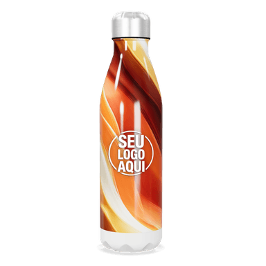 Garrafa Inox Estampa Laranja E Branca personalizado