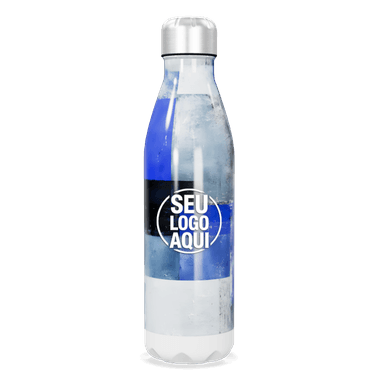 Garrafa Inox Azul Com Estampa Moderna personalizado