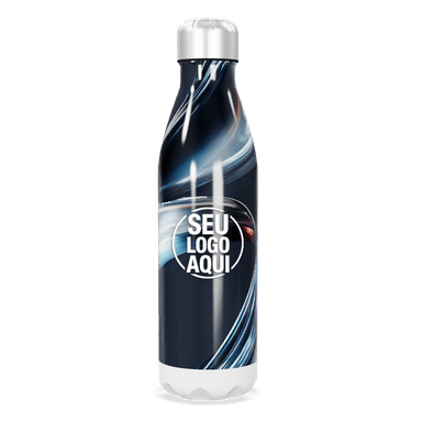Garrafa Inox Estampa Abstrata Azul personalizado