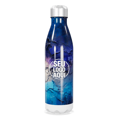 Garrafa Inox Azul Texturizada personalizado