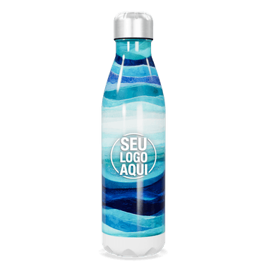 Garrafa Inox Estampa Azul Oceano personalizado