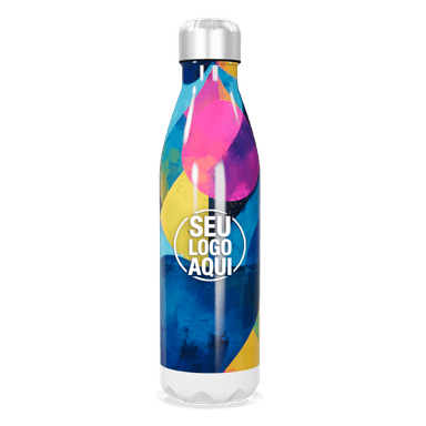 Garrafa Inox Estampa Colorida Geométrica personalizado