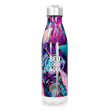 Garrafa Inox Floral Colorida personalizado