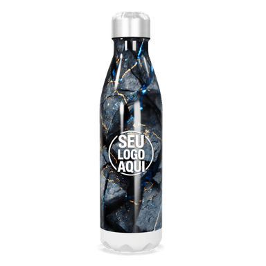 Garrafa Inox Estampa Mármore Azul personalizado