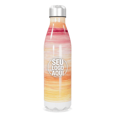 Garrafa Inox Estampa Degradê Laranja personalizado