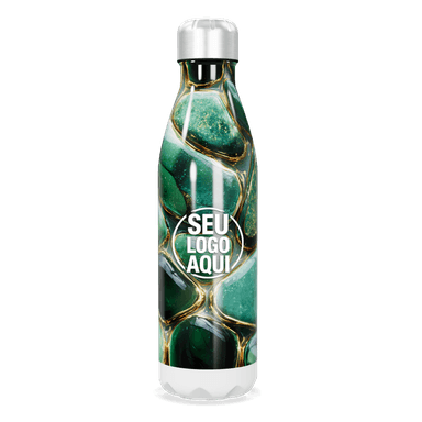 Garrafa Inox Verde Com Estampa Abstrata personalizado