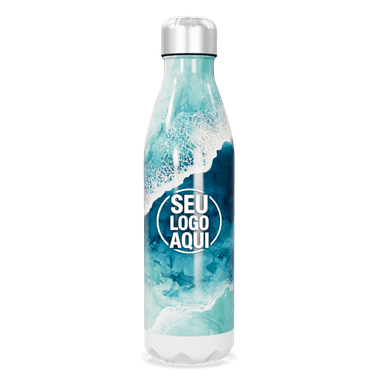 Garrafa Inox Azul Com Estampa Oceano personalizado
