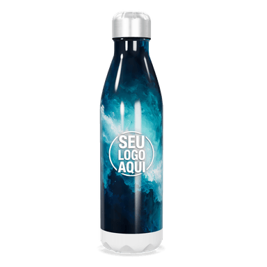 Garrafa Inox Estampada Azul personalizado
