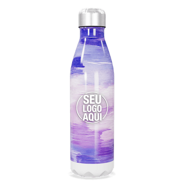 Garrafa Inox Roxa Com Pintura Artística personalizado