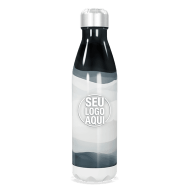 Garrafa Inox Marmorizada Preta E Branca personalizado