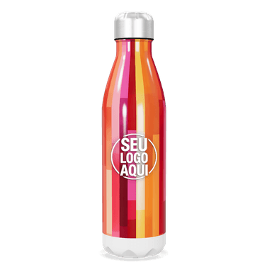 Garrafa Inox Colorida Com Estampa Geométrica personalizado