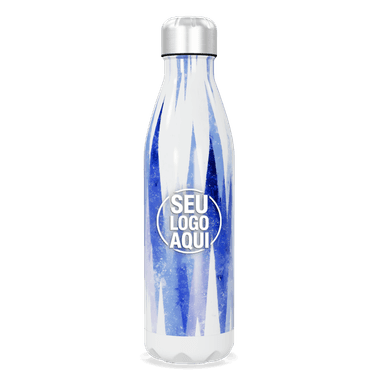 Garrafa Inox Azul Estampada personalizado