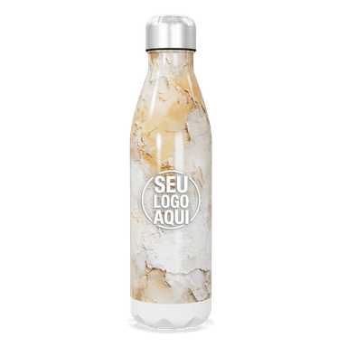 Garrafa Inox Marmorizada Bege 750ml personalizado