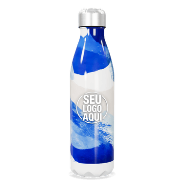 Garrafa Inox Azul Com Estampa Artística personalizado