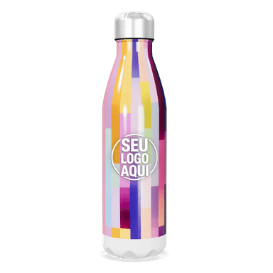 Garrafa Inox Colorida Com Estampa Geométrica personalizado