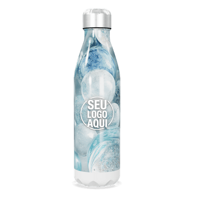 Garrafa Inox Estampa Bolhas Azul personalizado