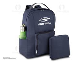 Mochila dobrável em couro preto, perfeita para suas viagens e passeios. Design moderno, alças confortáveis e zíper prático.