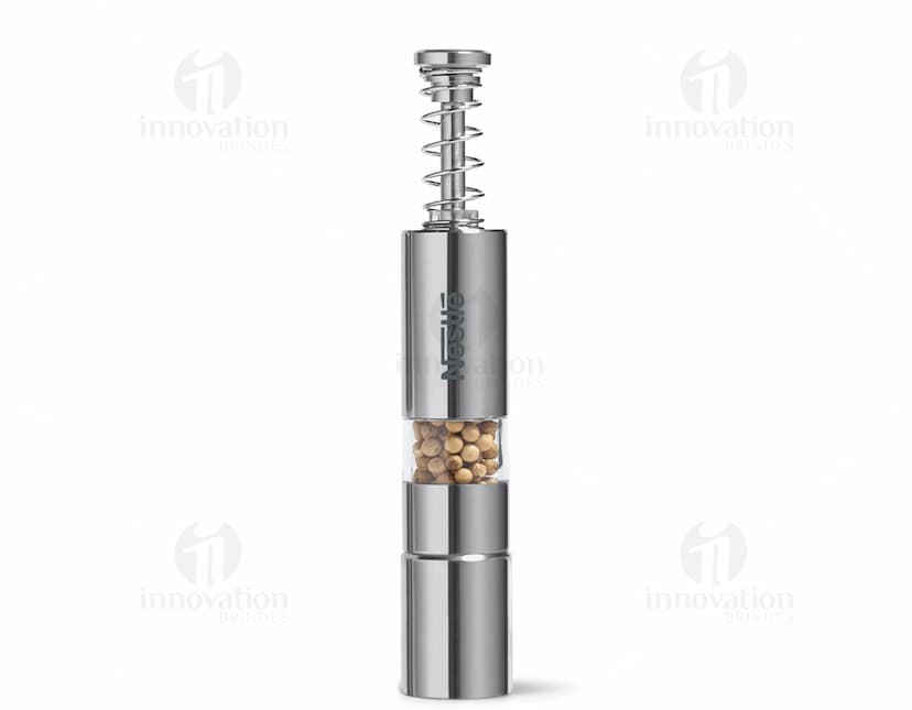 Salt & Pepper Saleiro de Metal Prateado para Adicionar Sabor com Estilo. Perfeito para Cozinha ou Mesa, Feito com Material de Qualidade. Aproveite a Promoção!