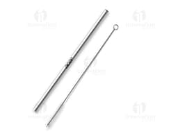 Canudo de metal prateado para escrita e desenho, item de design moderno e elegante. Perfeito para escritório, escola ou