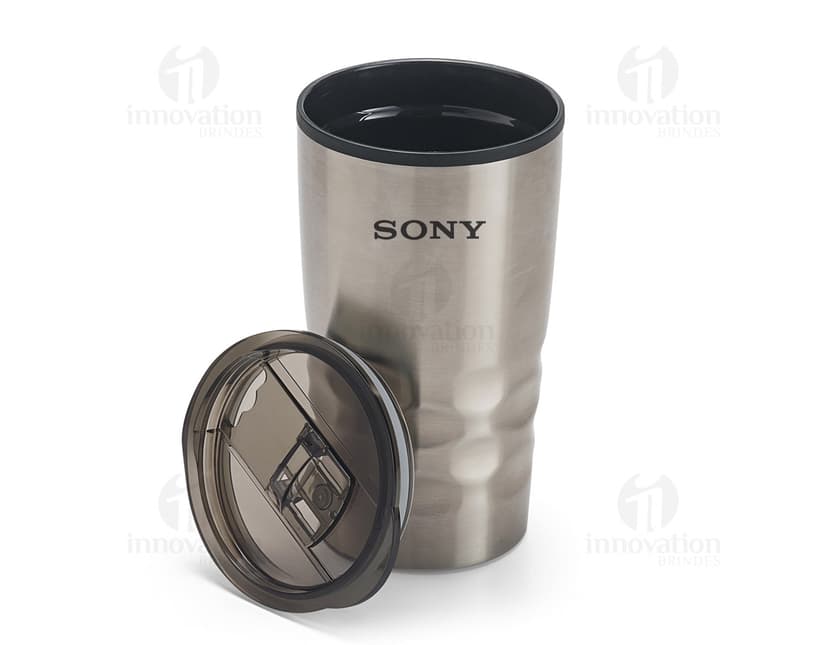 Copo de Viagem Metálico para Bebidas Quentes e Frias - Ideal para Armazenar seu Café ou Chá preferido. Feito em Alumínio Resistente, com Tampa para Manter sua Bebida Sempre Quente. Perfeito para Viagens ou Uso Diário. Garanta já o seu!