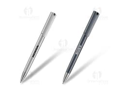 Caneta plástica esferográfica amarela para escrita e desenho. Ideal para escola, escritório e negócios. Design criativo e