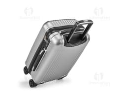 Valigia da viaggio executive in pelle nera, moderna e spaziosa, con scomparti per laptop, documenti, telefono e altri