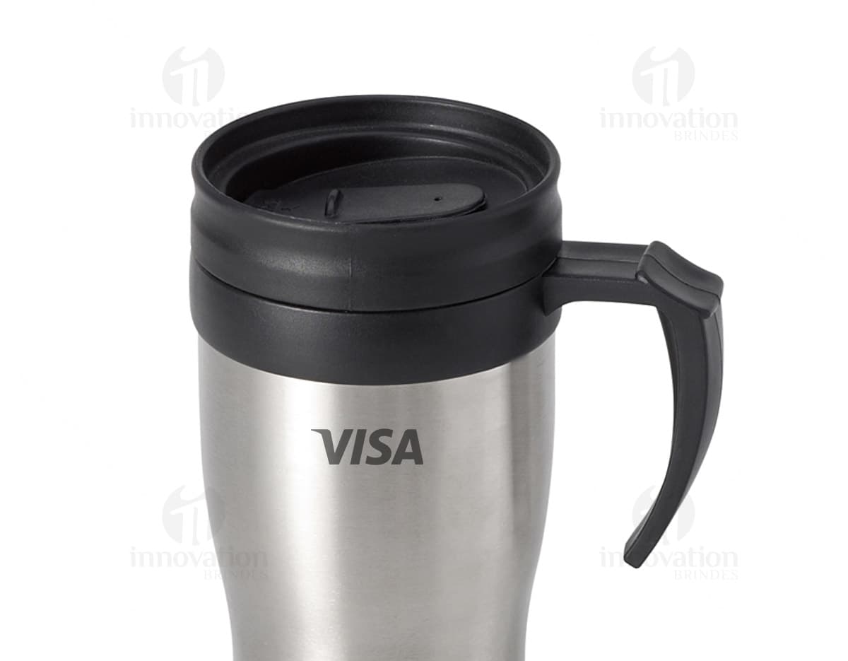 Caneca de Metal Brilhante para Café - Perfeita para começar o dia com estilo e energia! Feita em metal resistente, essa caneca é durável e elegante. Aproveite sua bebida favorita em grande estilo. Adquira já a sua!