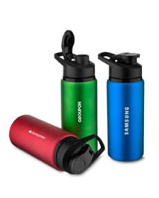 Squeeze de metal 600 ml - Garrafa de metal de 600 ml, ideal para manter sua bebida sempre fresca e hidratante. Produto de alta qualidade e durabilidade. Perfeito para a prática de esportes e atividades ao ar livre. Adquira já o seu!