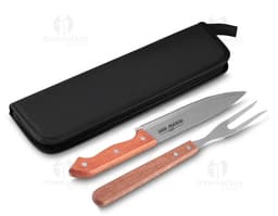 Kit Churrasco Prático e Moderno em Aço Inox - Acessório Completo para Churrasqueiras. Ideal para uso em casa, no trabalho ou