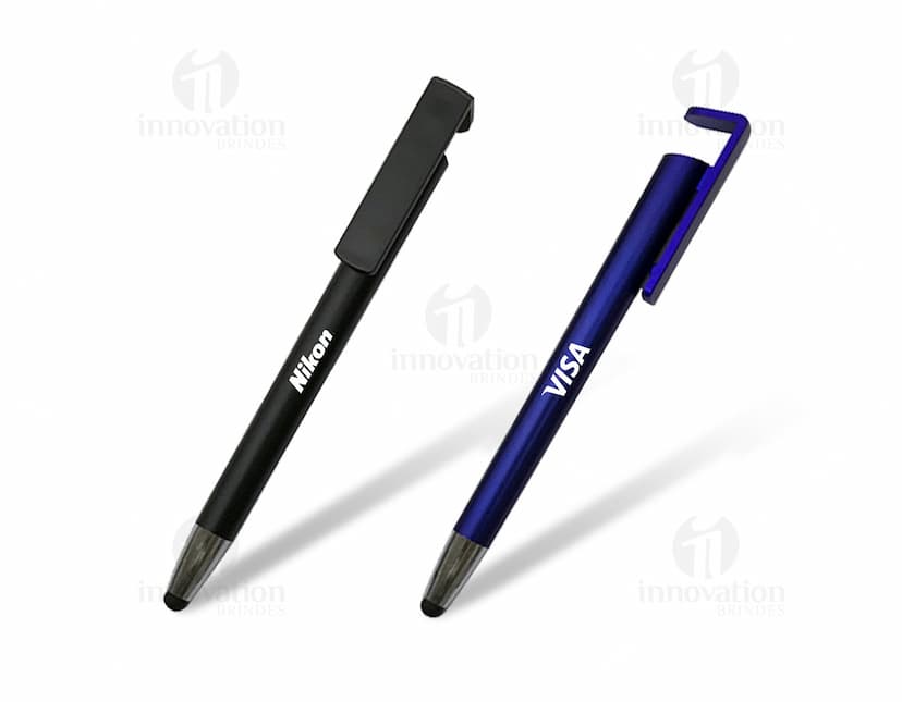 caneta plástica touch com suporte Personalizado
