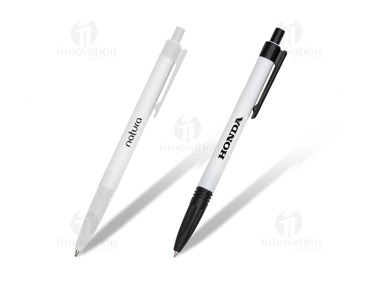 Caneta Plástica Branca para Escrita e Desenho. Perfeita para uso no escritório, escola ou em trabalhos criativos. Caneta de alta qualidade, com ponta resistente e tinta duradoura. Adquira já a sua!
