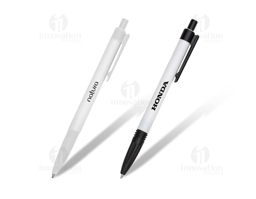 Caneta Plástica Branca para Escrita e Desenho. Perfeita para uso no escritório, escola ou em trabalhos criativos. Caneta de alta qualidade, com ponta resistente e tinta duradoura. Adquira já a sua!