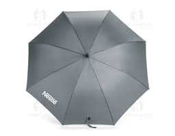 Elegant black umbrella for protection against rain and storms. A safe and attractive fashion accessory for rainy autumn days.