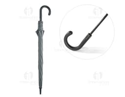 Elegant black umbrella for protection against rain and storms. A safe and attractive fashion accessory for rainy autumn days.
