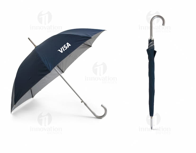 Guarda-chuva preto de alta tecnologia para proteção em dias chuvosos. Acessório indispensável para se proteger da chuva com design moderno e resistente em aço. Ideal para uso de escritório ou ao ar livre. Adquira já o seu guarda-chuva de qualidade!