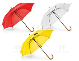 Guarda-chuva preto de nylon para proteção contra chuva e sol. Acessório fashion e seguro para qualquer estação. Design