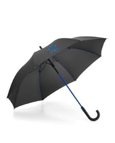 Guarda chuva preto resistente em nylon, ideal para proteção em dias chuvosos. Design fashion e seguro, perfeito para o outono. Compre já o seu!