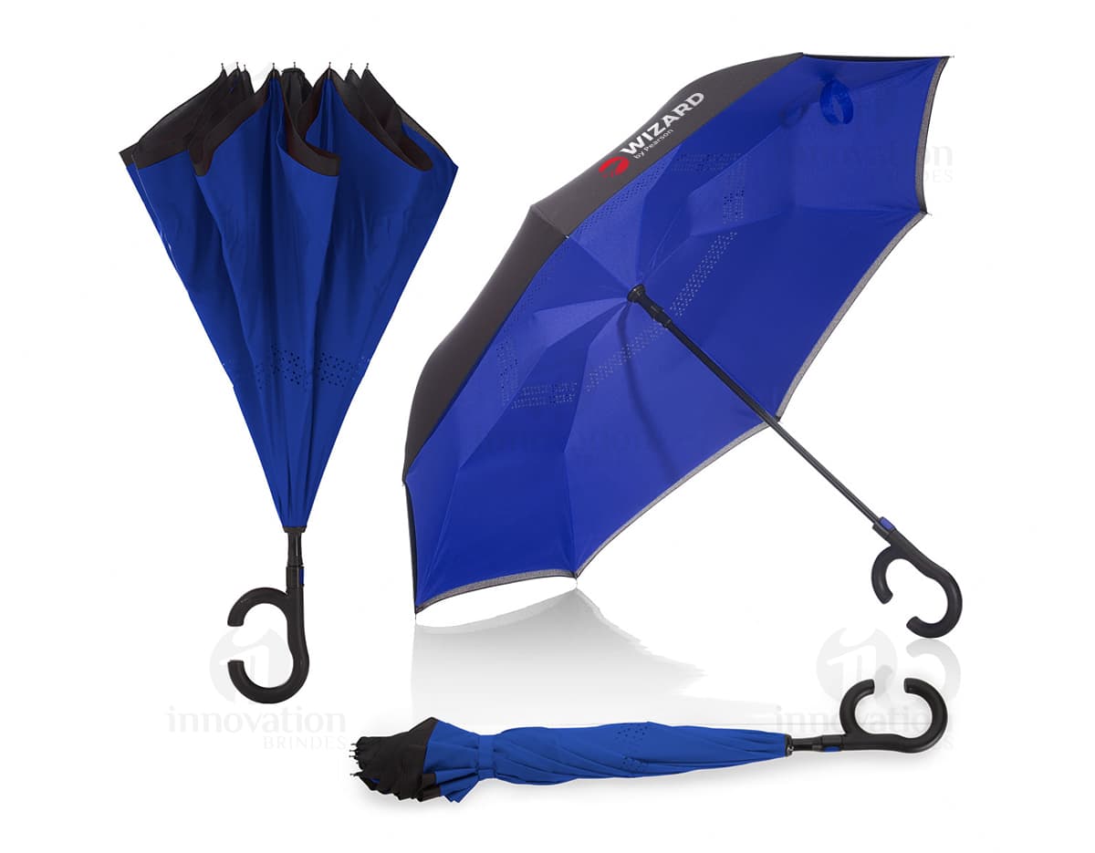 Guarda-chuva invertido: Proteção e estilo para dias chuvosos. Mantenha-se seguro e fashion com nosso guarda-chuva de alta qualidade. Impermeável e resistente, perfeito para a estação das chuvas. Adquira já o seu!