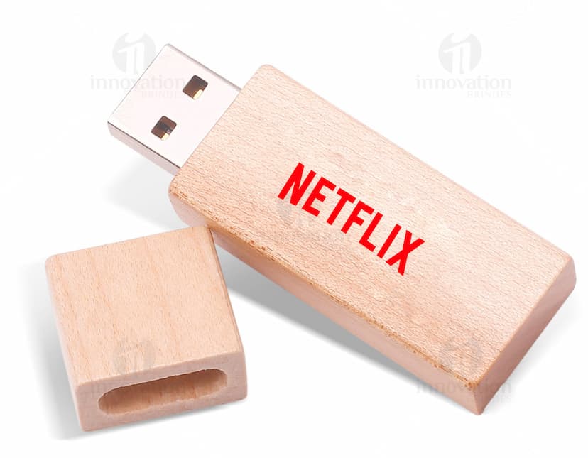 Pen Drive de Bambu 32GB - Prático e Ecológico para Armazenar seus Arquivos. Feito com Material Vintage em Textura de Madeira, Ideal para Presentear. Compre Já!