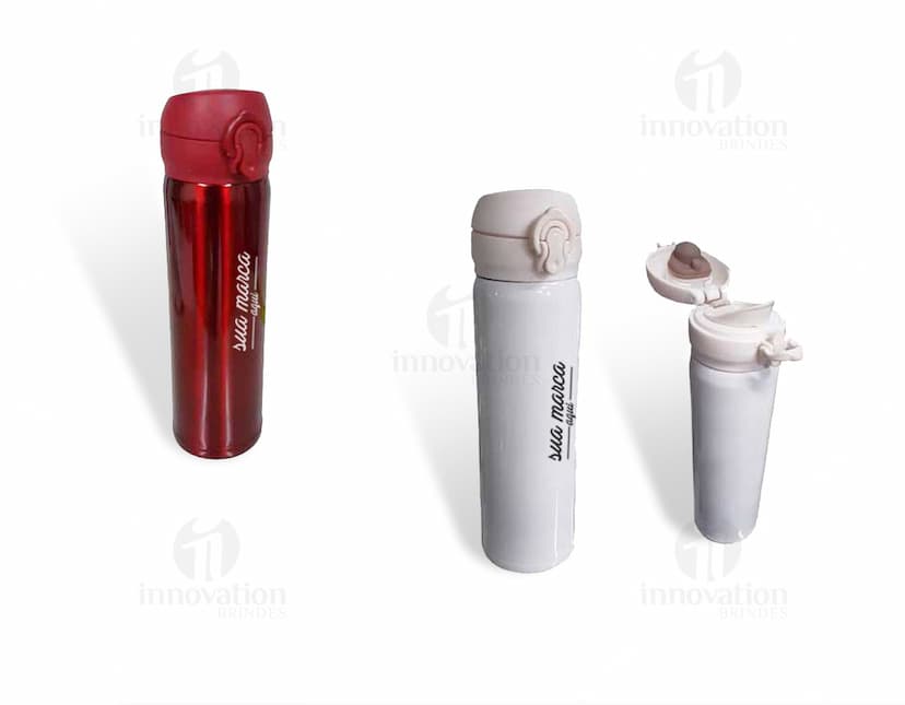 Garrafa Térmica 480ml: Mantenha suas bebidas sempre na temperatura ideal com nossa garrafa térmica de 480ml. Perfeita para manter líquidos quentes ou frios por horas. Design clean em metal prateado, ideal para levar para qualquer lugar. Adquira já a sua!