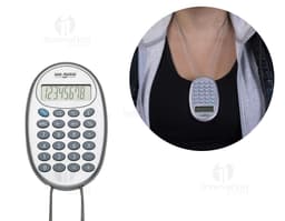 Calculadora plástica com cordão: a ferramenta perfeita para suas necessidades financeiras e de negócios. Prática e moderna, a