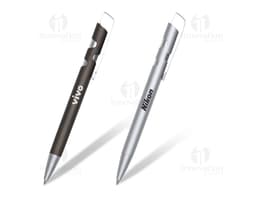Caneta semimetal prateada, ideal para escrita em papel. Perfeita para uso no escritório, na escola ou em casa. Durável e com