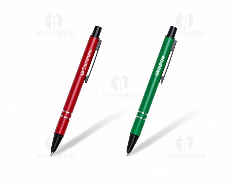 Foto de uma mini caneta semimetal ideal para escrita e marcação. Perfeita para uso no escritório, na escola ou em casa. Garanta já a sua!