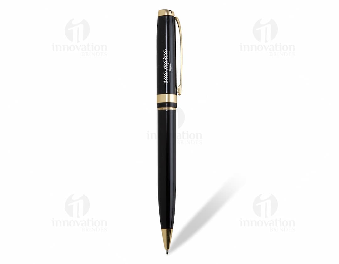 Caneta de metal de alta qualidade para escrever com elegância e estilo. Ideal para uso no escritório, na escola ou em reuniões de negócios. Possui design moderno, ponta brilhante e tinta de qualidade. Perfeita para aprimorar sua caligrafia e dar um toque sofisticado aos seus documentos. Garanta já a sua!