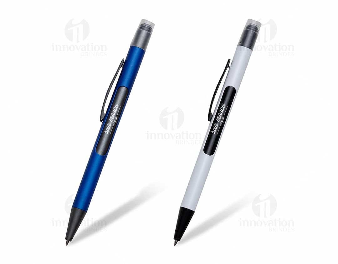 Caneta de metal com led saiu de linha - Perfeita para assinar documentos importantes, esta caneta combina elegância e modernidade. Ideal para uso no escritório, escola ou em casa. Adquira a sua já!