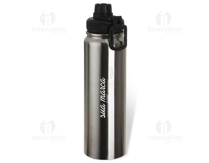 Squeeze de Metal 1,1L - Recarregável e Resistente. Ideal para manter-se hidratado durante o dia. Com design moderno e prático, o squeeze de metal é perfeito para levar para a academia, trabalho ou passeios. Feito em alumínio, é leve, durável e sustentável. A capacidade de 1,1 litros garante que você tenha sua bebida favorita sempre por perto. Não perca essa chance de ter um produto de alta qualidade em suas mãos!