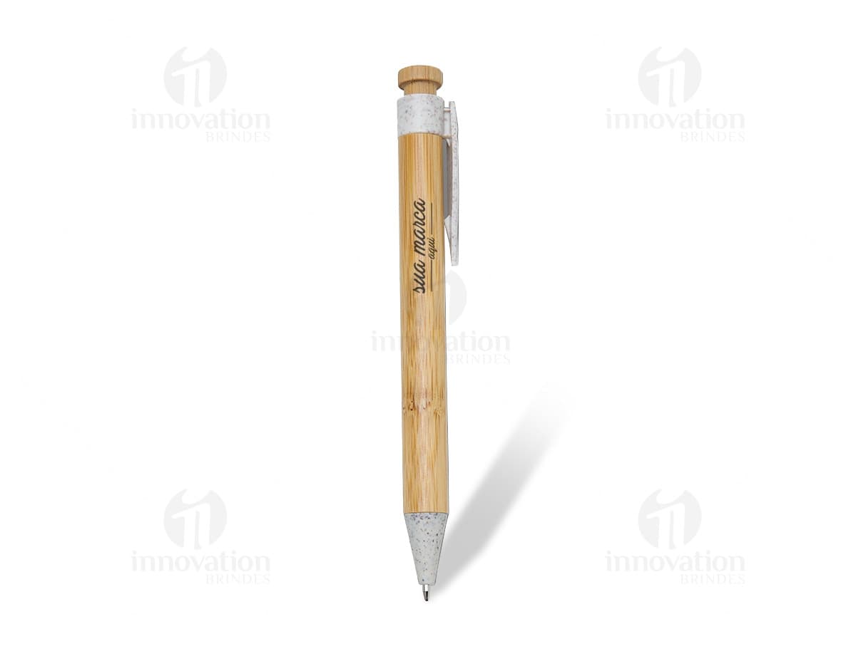 Caneta de bambu perfeita para escrita suave e confortável. Ideal para uso no escritório, na escola ou em casa. Feita de bambu ecológico, esta caneta é a escolha perfeita para quem valoriza a sustentabilidade. Adquira já a sua!
